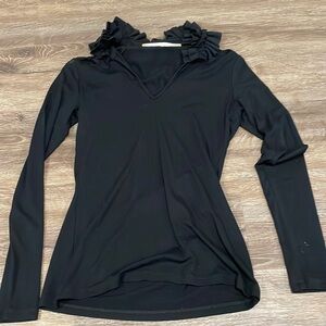 GENDER Bias Women’s Black Ruffled Long Sleeve - XS